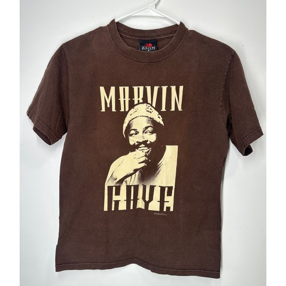 Zion Rootswear Other - Vintage‎ Y2k Zion 2004 Marvin Gaye Double Sided Portrait T Shirt Brown - Small
